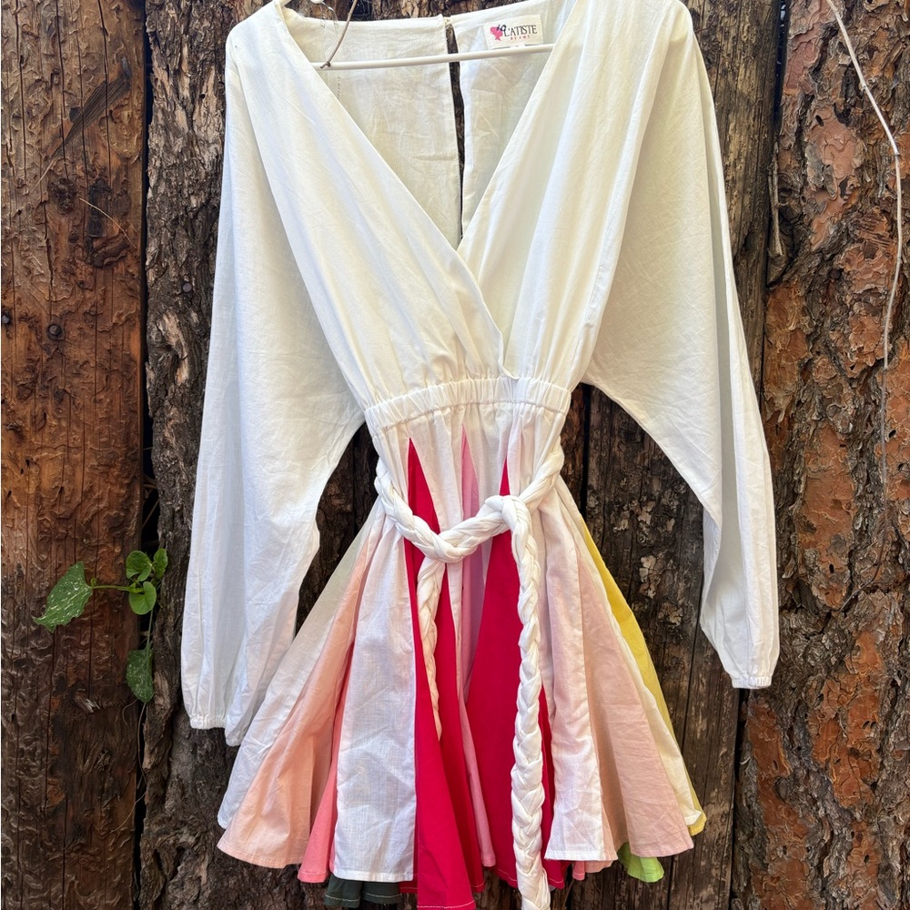 Small white dress with rainbow skirt, super cute for pride!